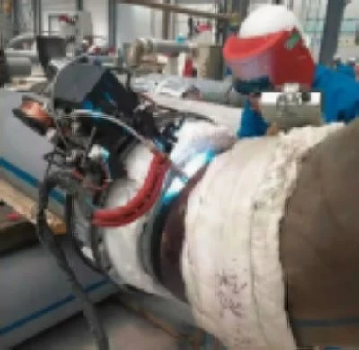 On-site construction scene of automatic pipe welding machine 2 On-site construction scene of automatic pipe welding machine 2